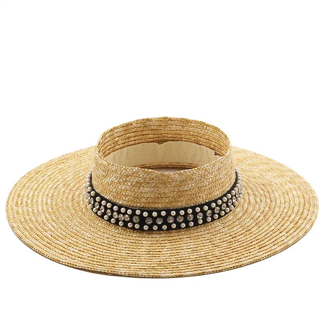 New Womens Summer Hats New Large Brim Straw Hat Summer Hats For Women Beach Cap Empty Top Sun Hat Straw summer hat for women