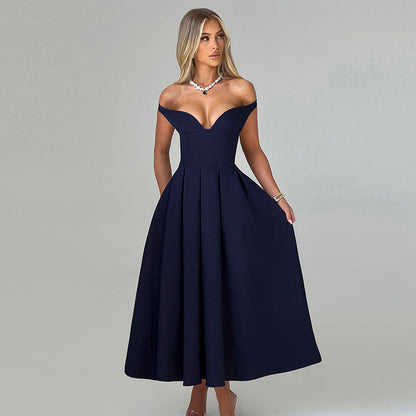 Elegant Off-The-Shoulder Backless Dress