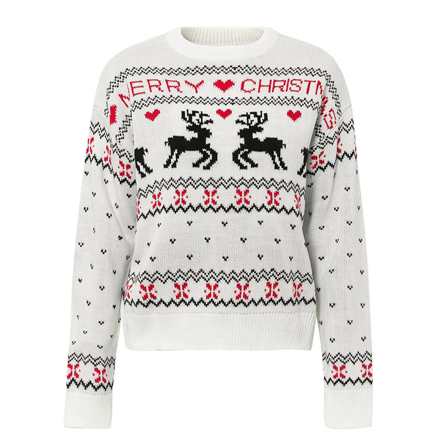 Merry Christmas Elk Heart Sweater