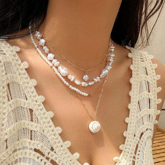 Irregular Pearl Shell Necklace