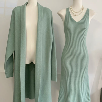 Knit Cardigan Dress Set