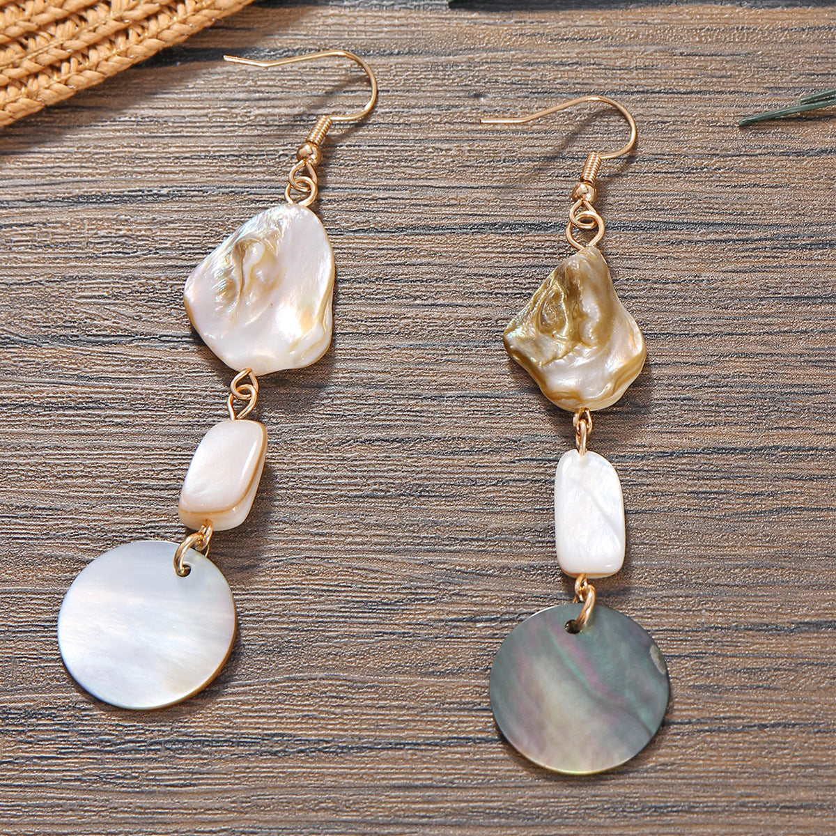 Shell Cutting Boho Style Beaded Earrings