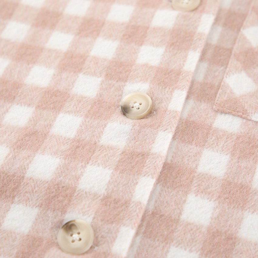 Pink Plaid Brushed Shirt