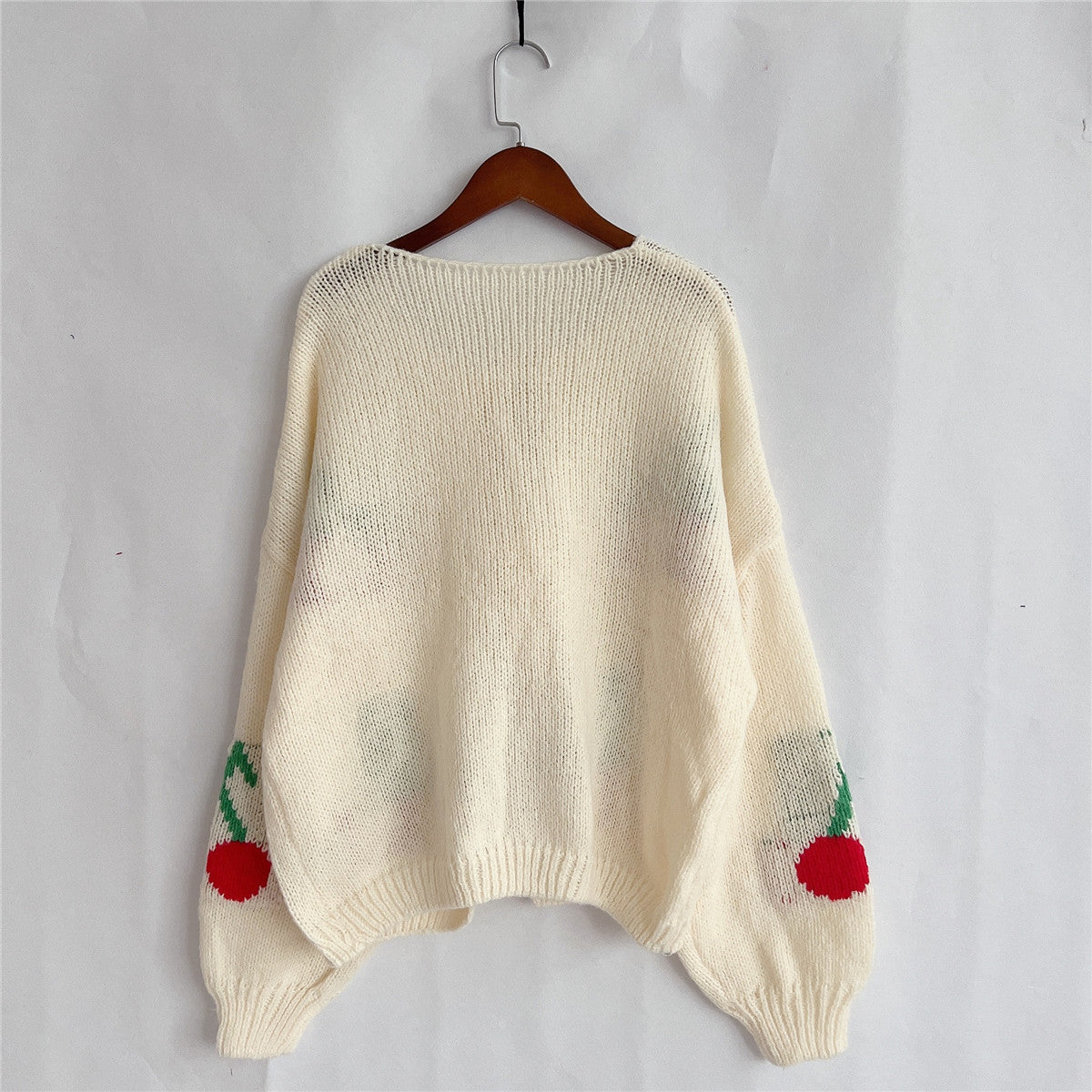 Cherry Knit Lace-Up Cardigan