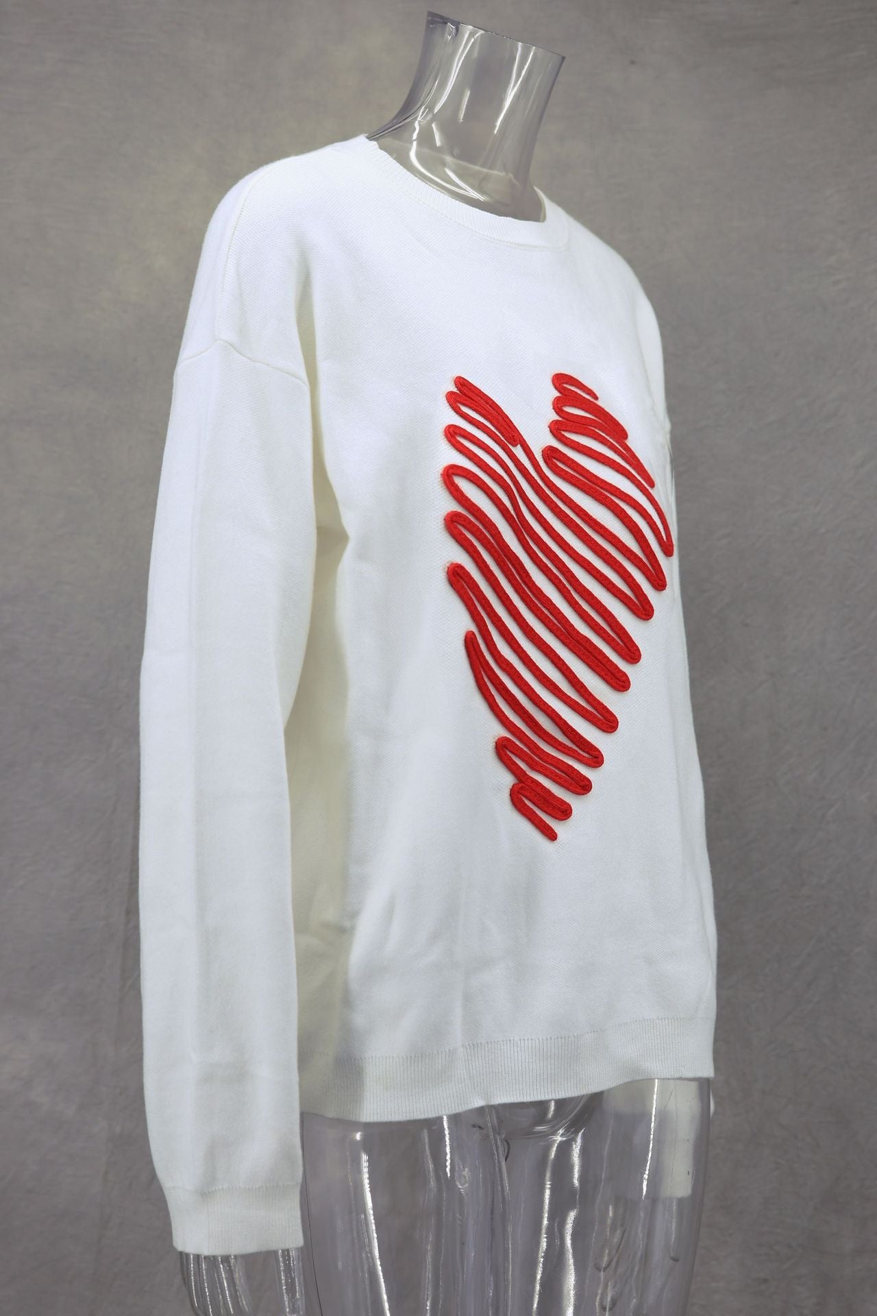 Doodle Heart Crew-Neck Sweater