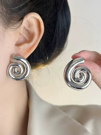 Screw Metal Stud Earrings