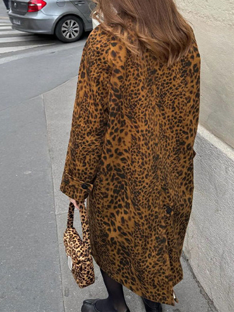 Irregular Leopard Print Coat