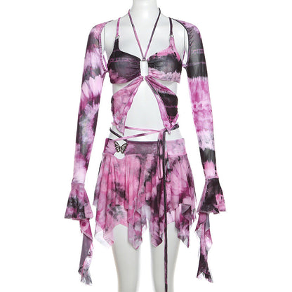 Tie Dye Fairy Crop and Skirt Set