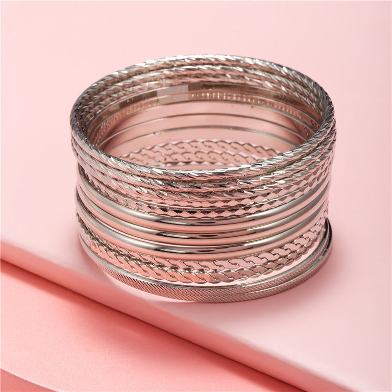 Embossed Twist Bracelet Set