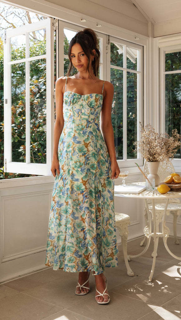 Estella Floral Print Maxi Dress