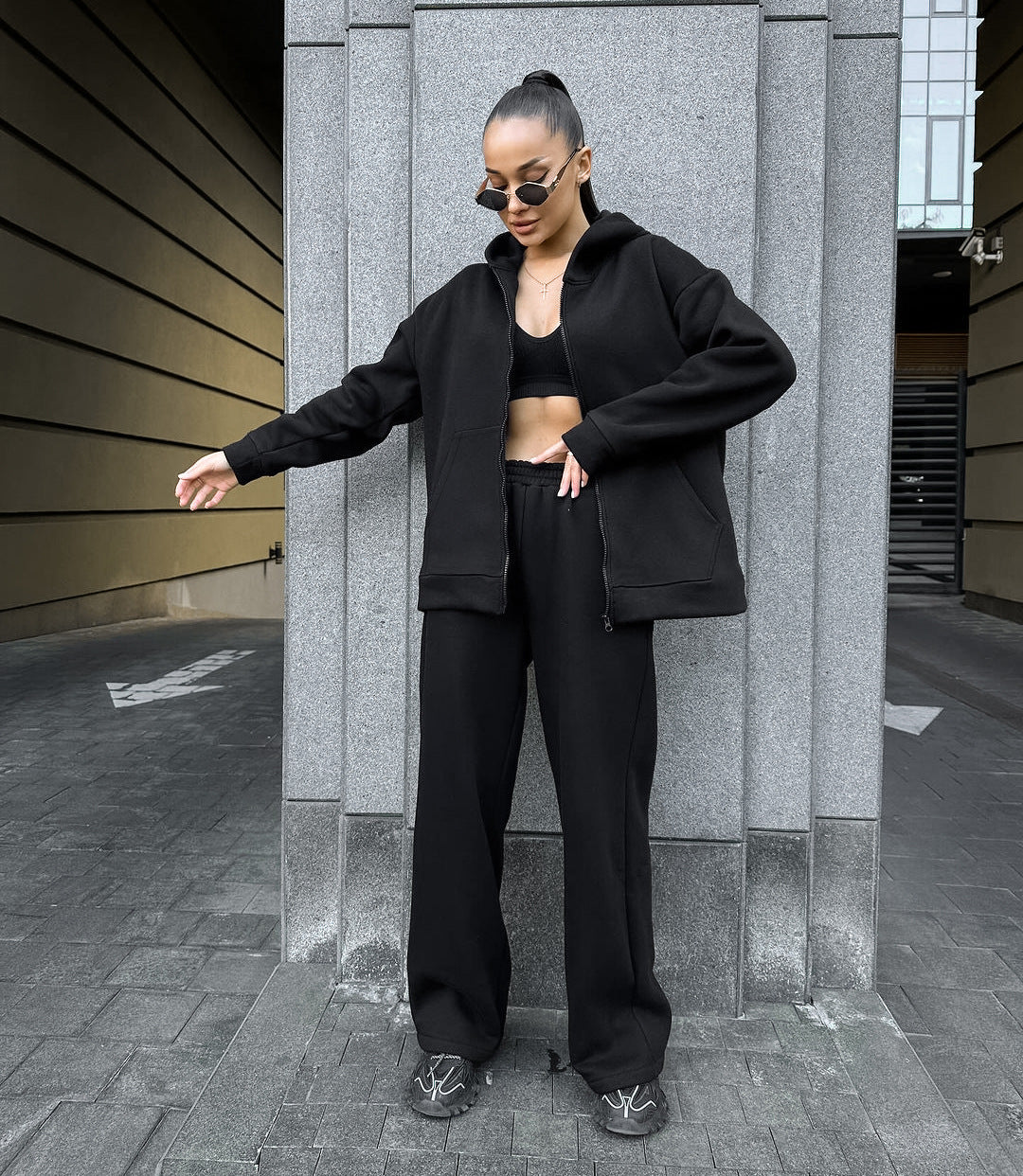 Athleisure Hooded Jacket and Pants Set