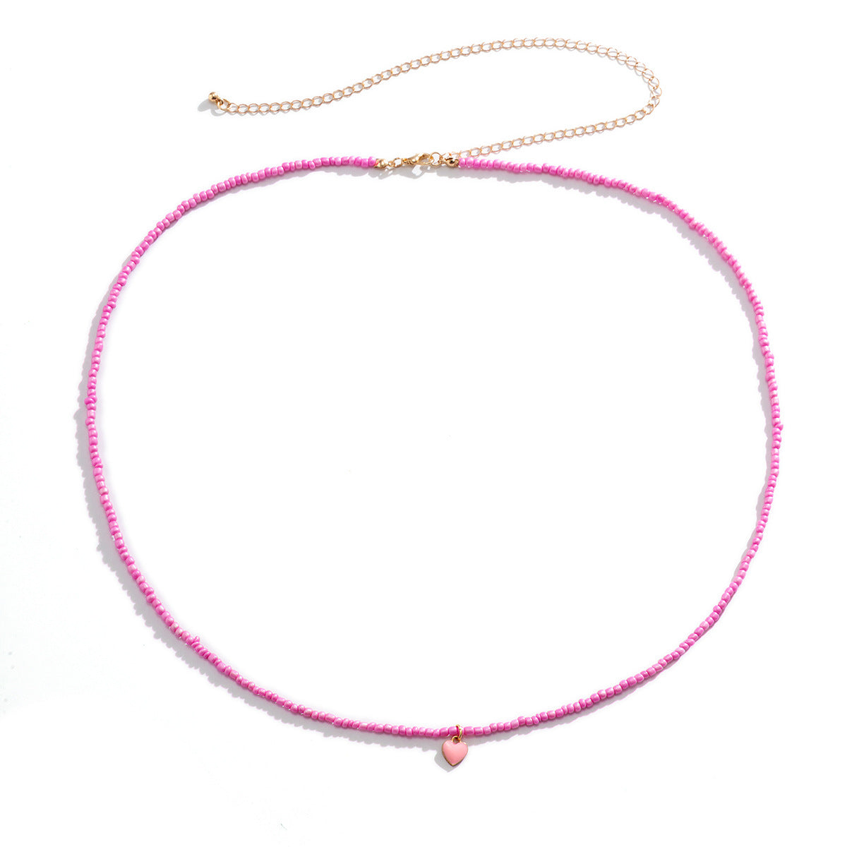 Beaded Heart Pendant Waist Chain