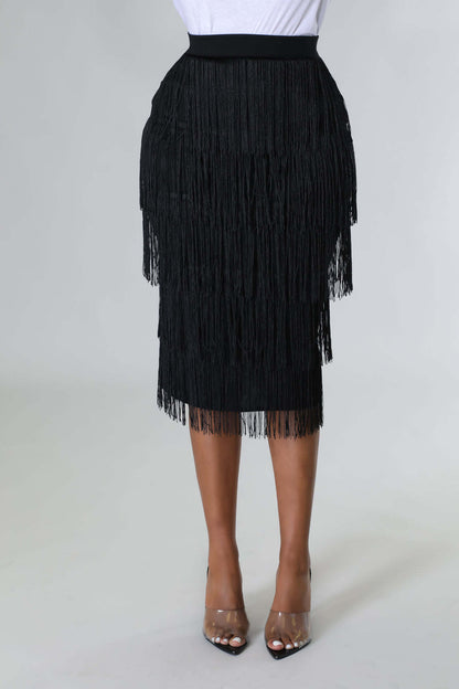 Five-Layer Fringe Skirt