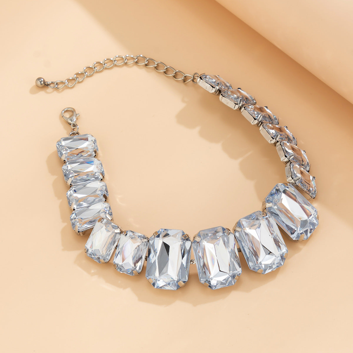 Shiny Rectangular Rhinestone Choker