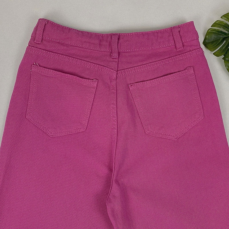 Rose High Waisted Straight Leg Wide Leg Pants