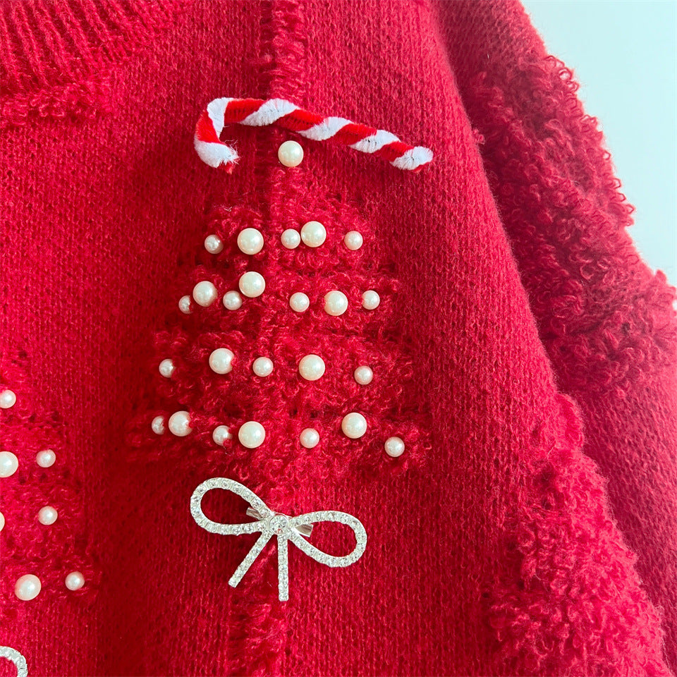 Plush Christmas Tree 3D Decorated Knit Sweater