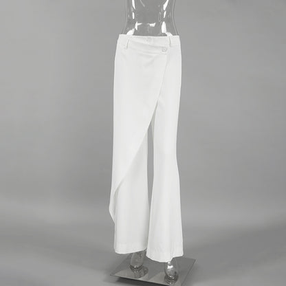 Casual Straight Leg Asymmetrical Pants