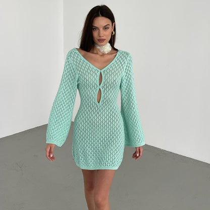 Knit Long Sleeve Vacation Knit Dress