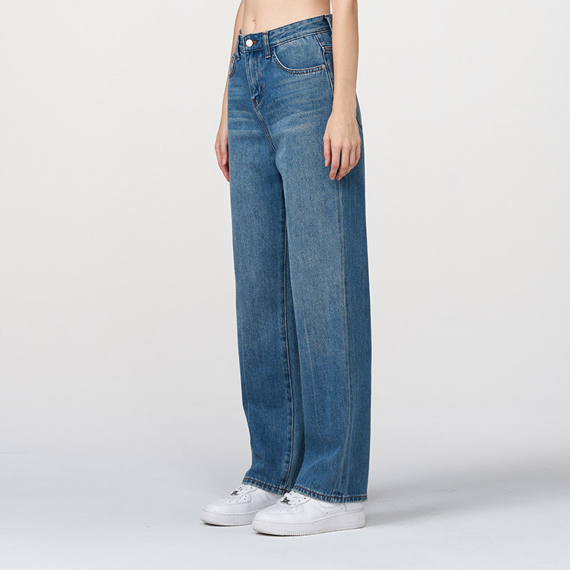 Mid-Waisted Straight Leg Jeans