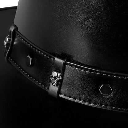 Leather Black Top Hat