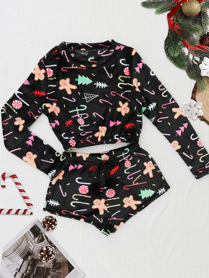 Coral velvet Christmas Pajama Set