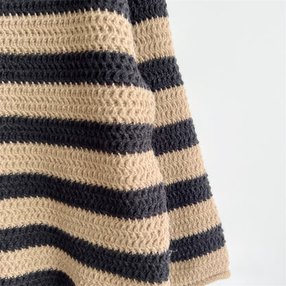 Loose Striped Knit Pullover Sweater