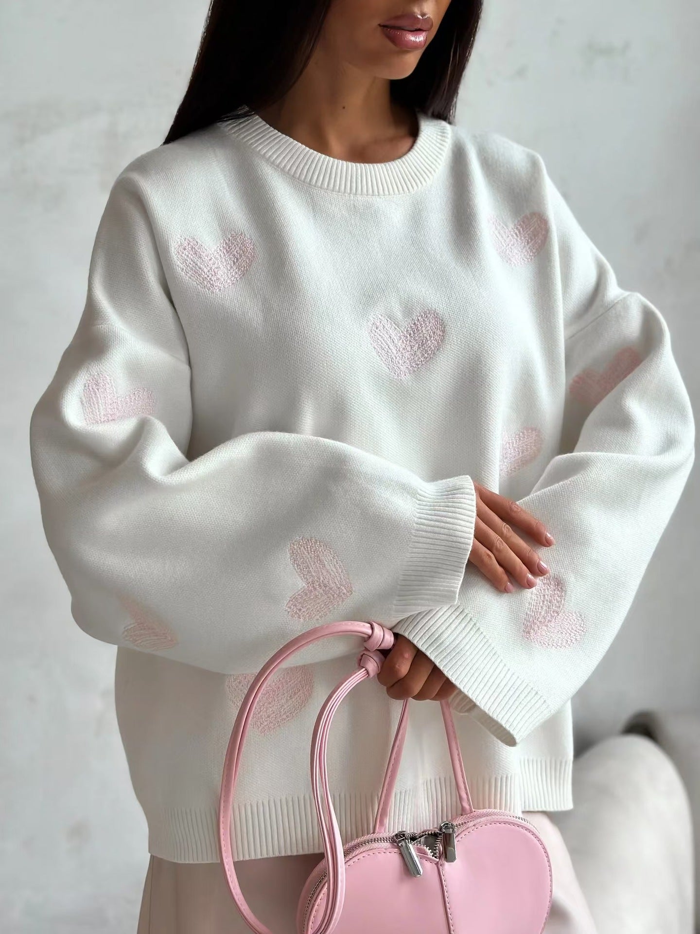 Handwriting Heart Knit Sweater