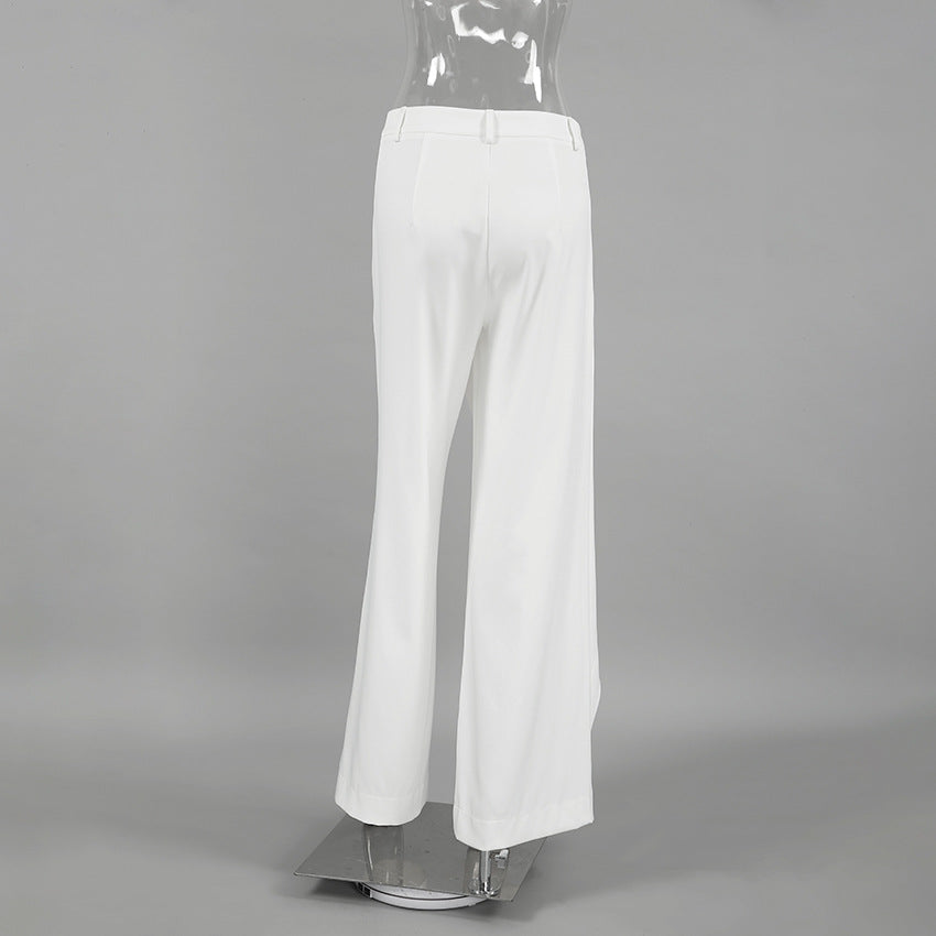 Casual Straight Leg Asymmetrical Pants