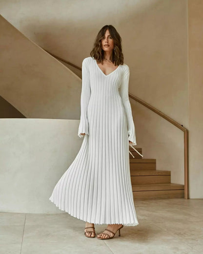 Bedelia Long Sleeve Ribbed Midi Dress