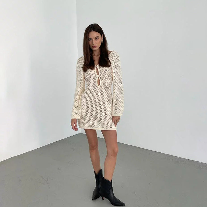 Knit Long Sleeve Vacation Knit Dress