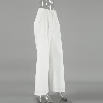 Cotton And Linen Casual High-Waisted Wide-Leg Pants