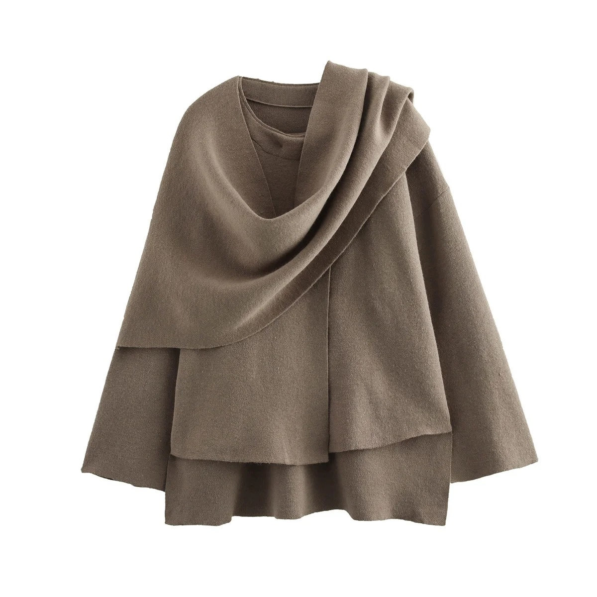 Asymmetrical Shawl Scarf Coat