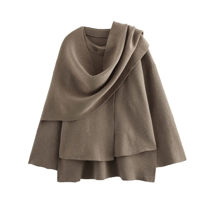 Asymmetrical Shawl Scarf Coat