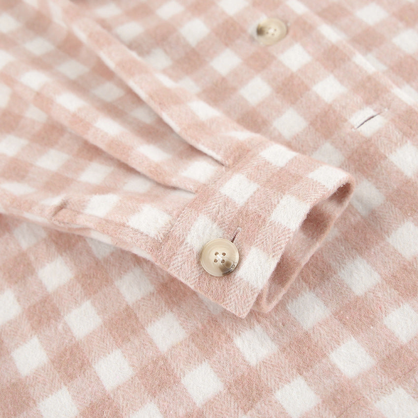 Pink Plaid Brushed Shirt