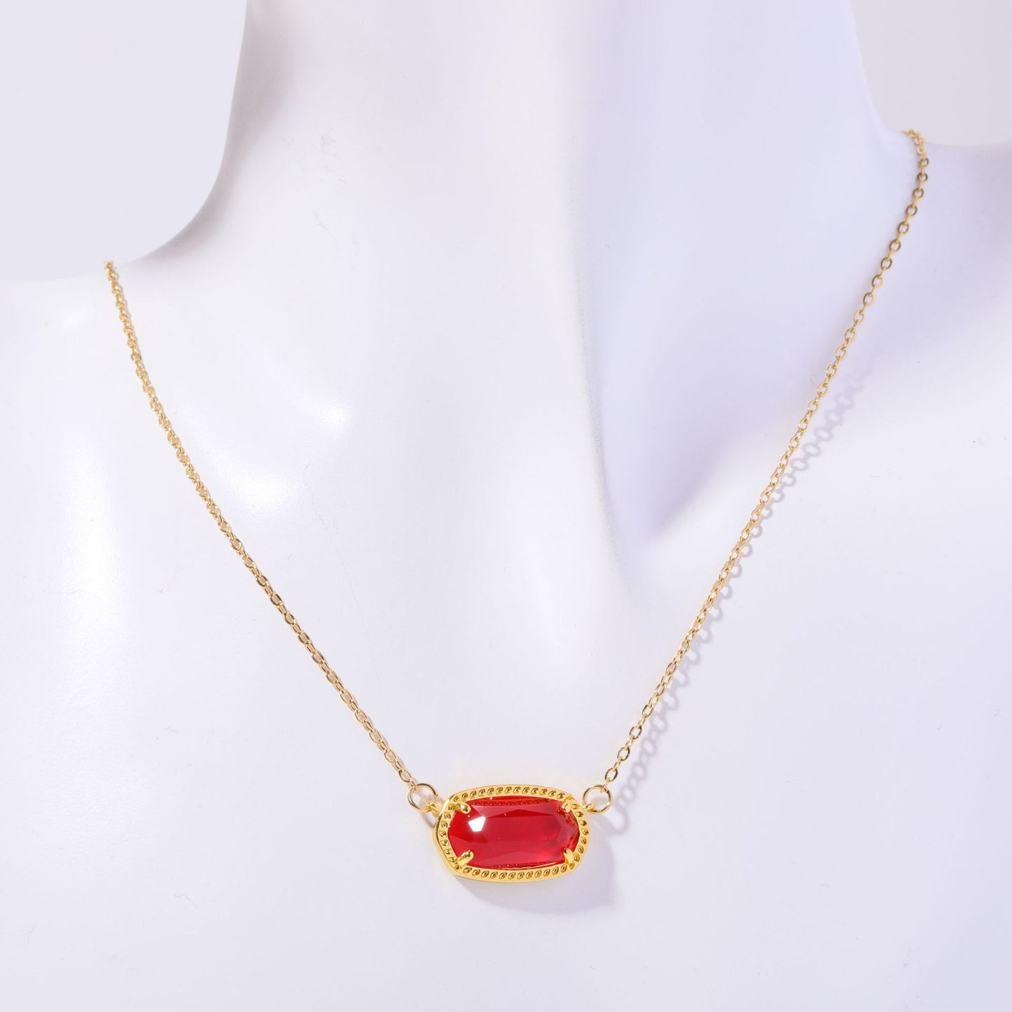 Oval Birthstone Pendant Necklace