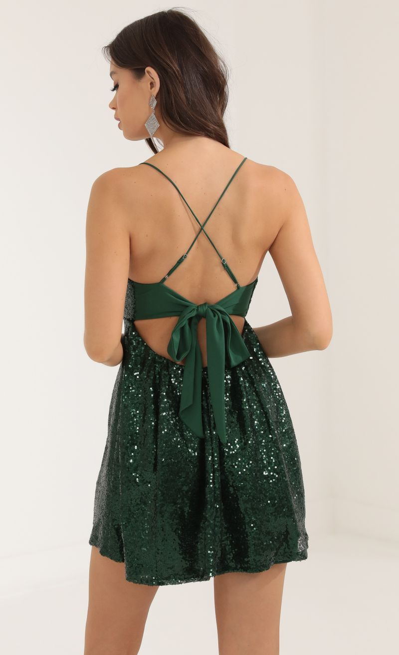 Strappy Bow Sequin Mini Dress