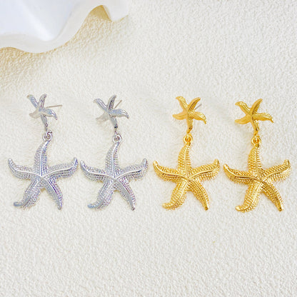 Starfish Pendant Earrings