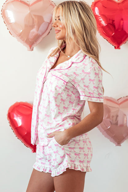 Bows And Hearts Holiday Pajama Set