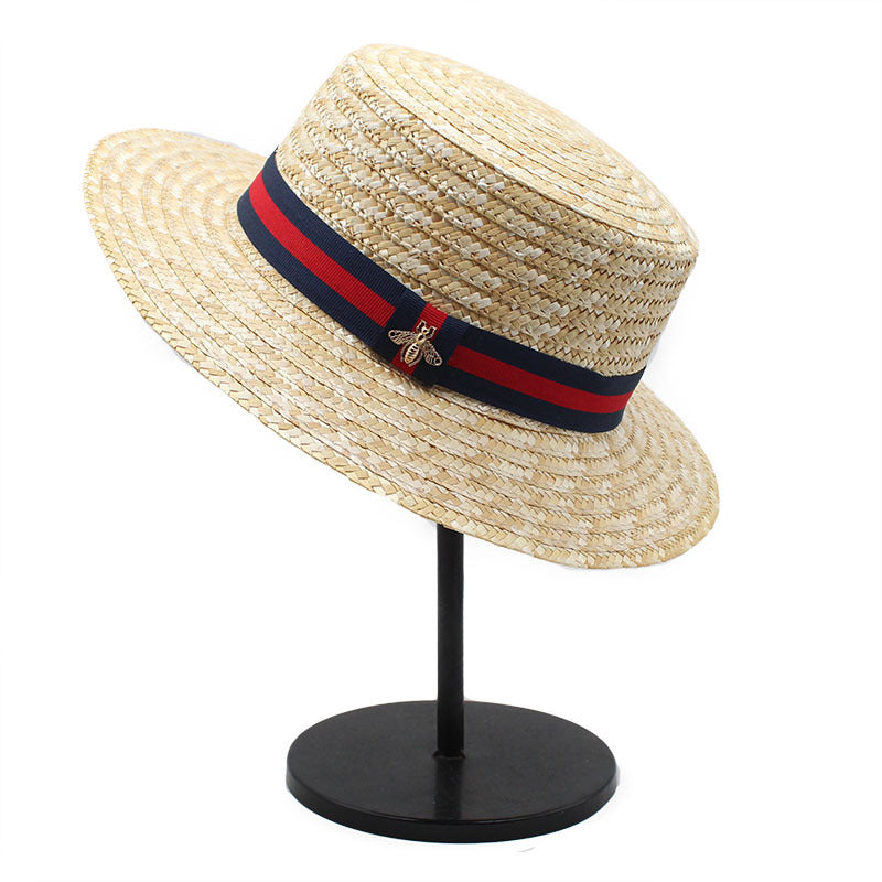 Elegant Straw Sun Boater Hat