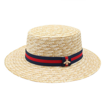 Elegant Straw Sun Boater Hat