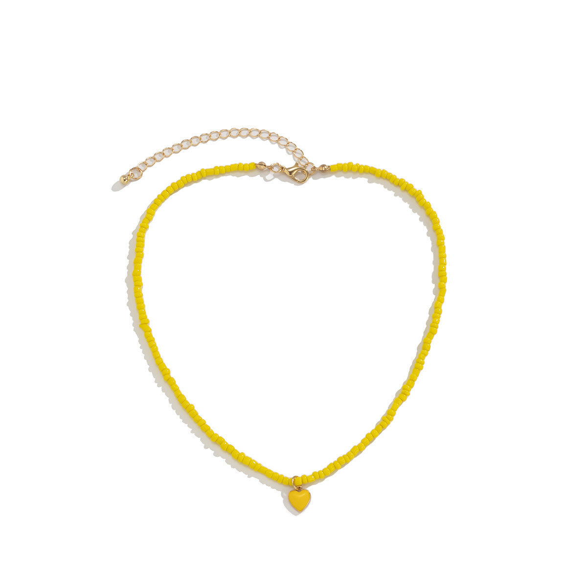 Beaded Heart-Shaped Pendant Necklace