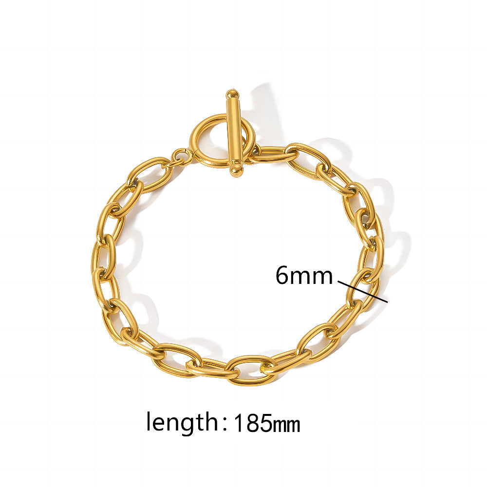 Gold Titanium Steel Chain Snake Bone Bracelets