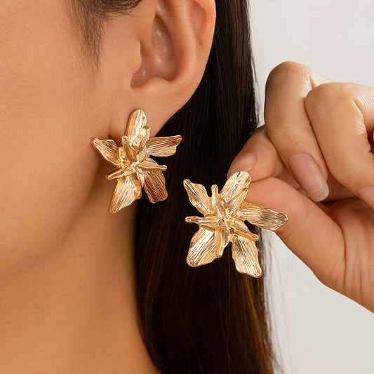 Metal Flower Earrings