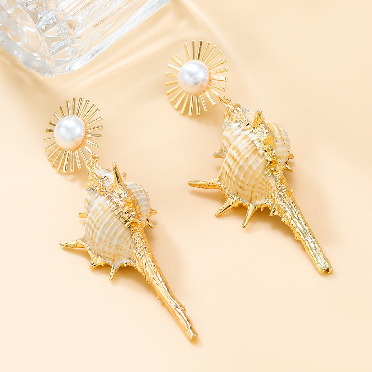 Ocean Style Conch Pearl Earrings