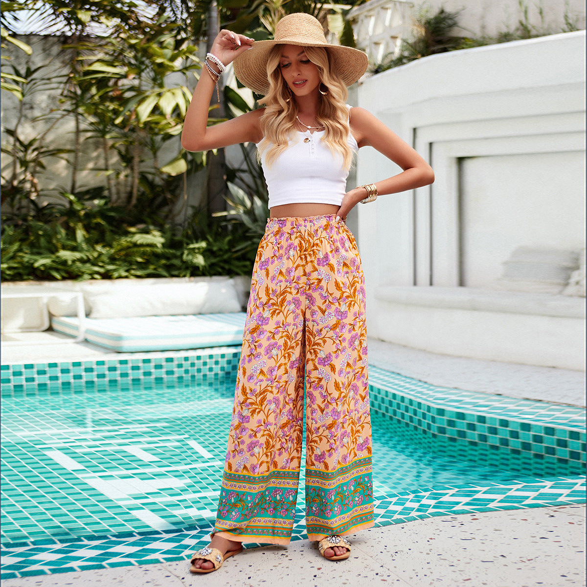 Claudette Floral Palazzo Pants