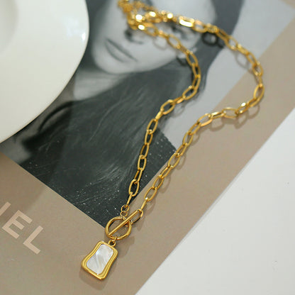 Gold Plated Geometric Square Necklace