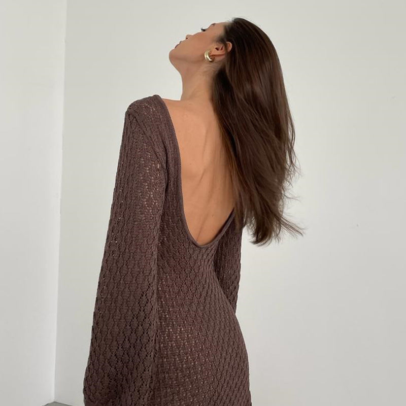 Knit Long Sleeve Vacation Knit Dress