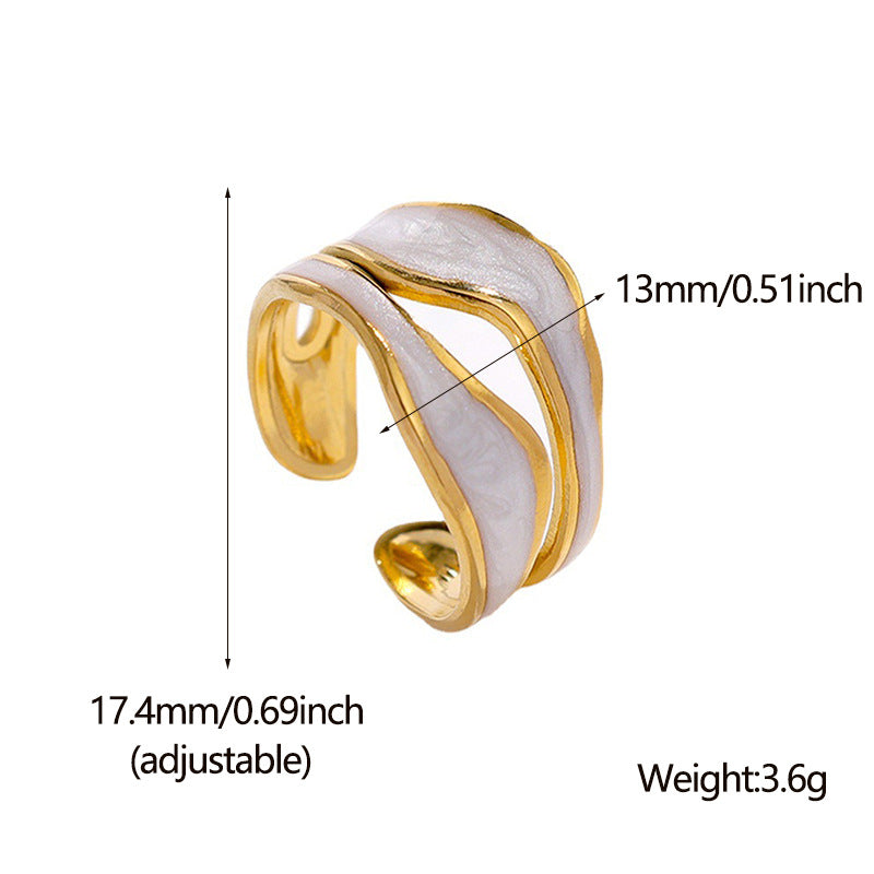 Irregular Lines Shell Gloss Ring