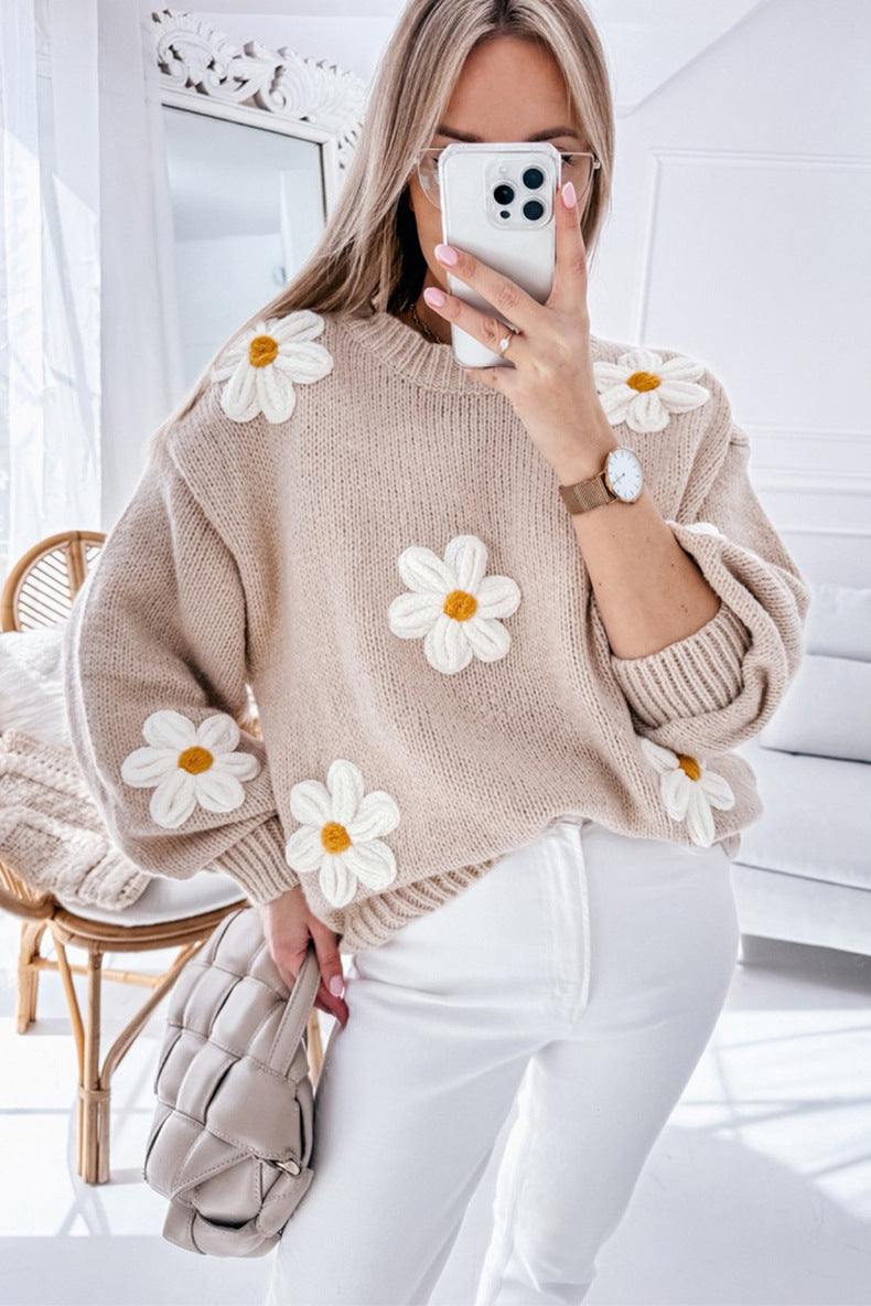 Daisy Embellished Floral Sweater