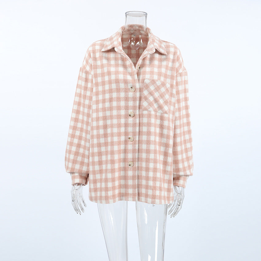 Pink Plaid Brushed Shirt